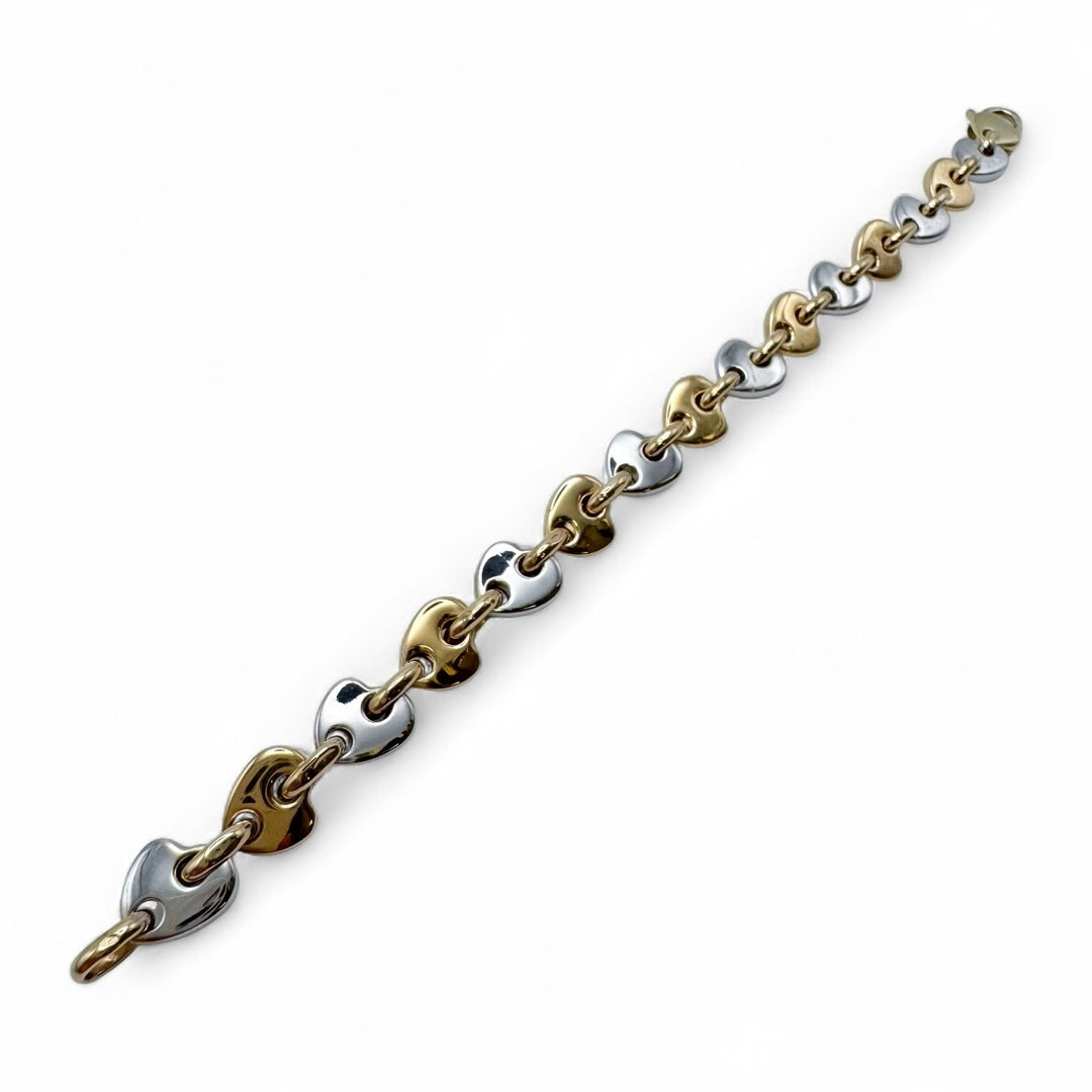 18k Two Tone Heart Estate Bracelet