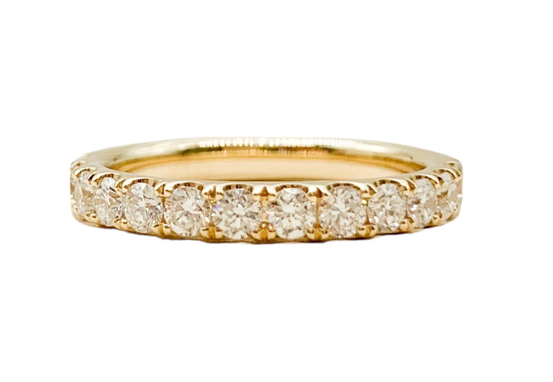 14k Yellow Gold Prong Set 0.78ctw Round Diamond Wedding Band