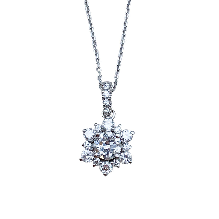 14k White Gold Diamond Estate Pendant