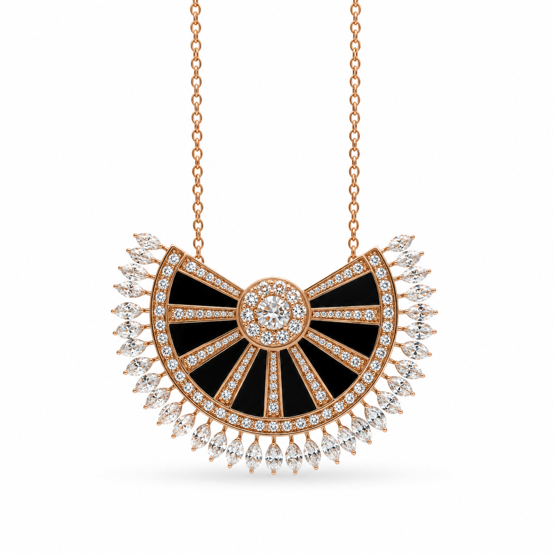 18k Rose Gold Diamond Estate Necklace