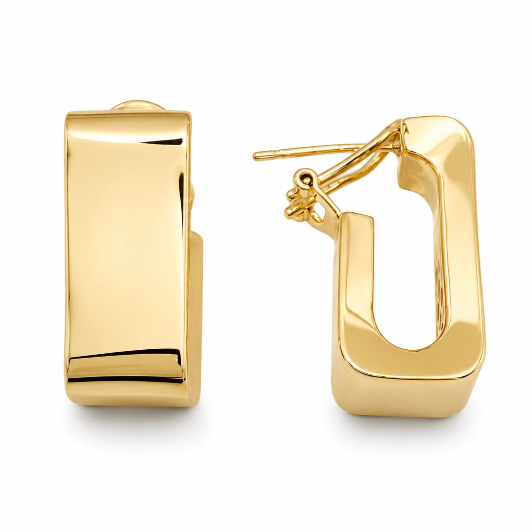 14k Yellow Gold Medium Hoop Earrings