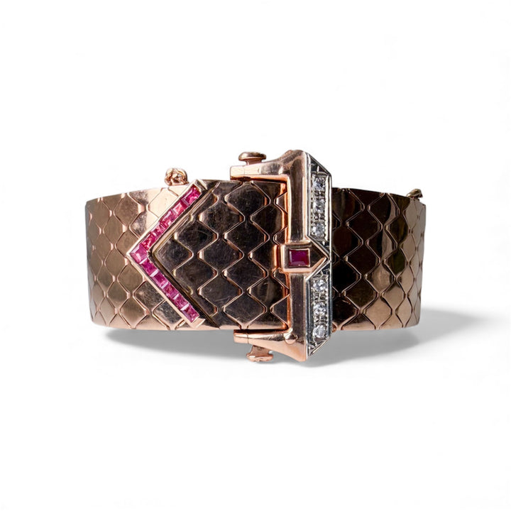 14k Rose Gold 1940's Estate Bracelet