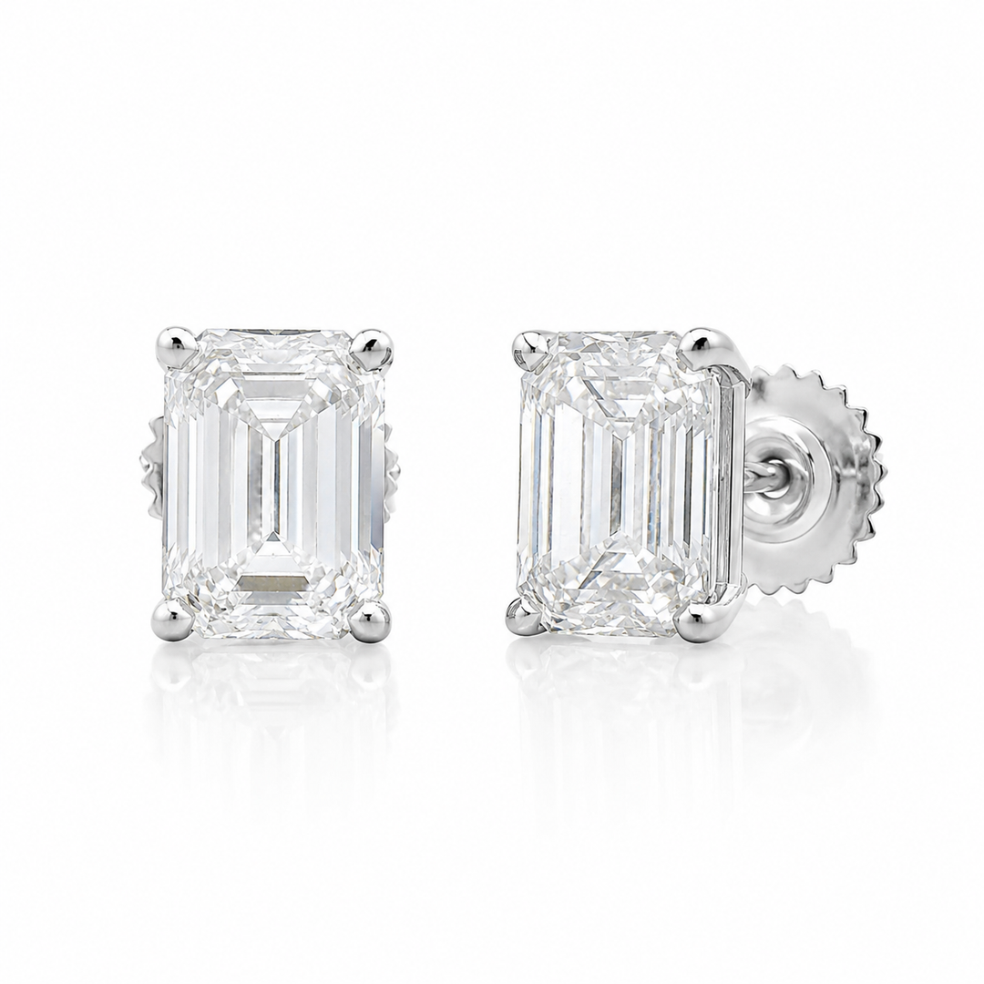 14k White Lab Grown Diamond Earrings 3.09 cttw