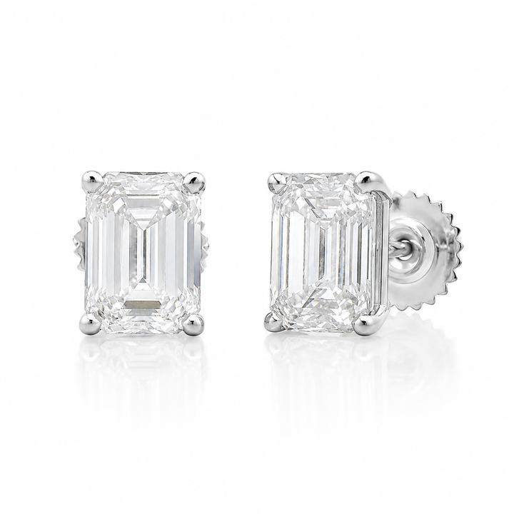 14k White Lab Grown Diamond Earrings 3.09 cttw