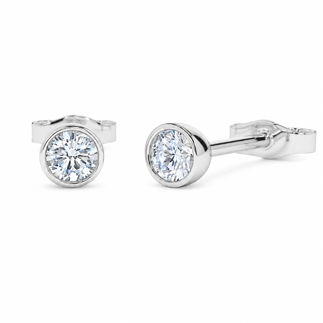 14k White Gold Lab Grown Diamond Earrings 0.10 cttw