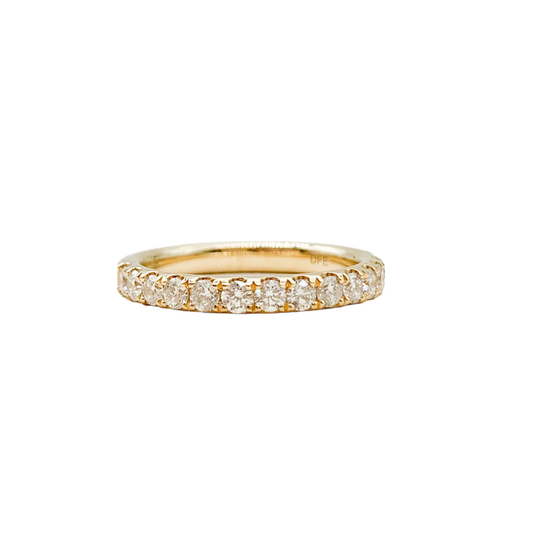 14k Yellow Gold Prong Set 0.65ctw Round Diamond Wedding Band