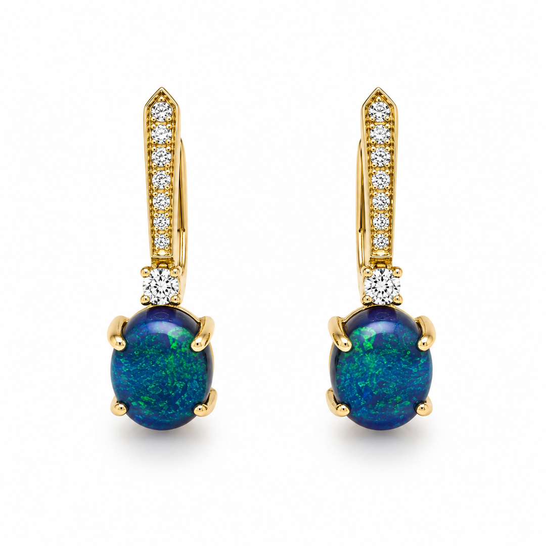 18k Opal Drop Earrings