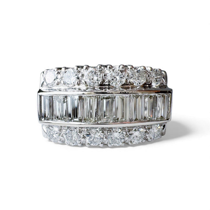 14k White Gold Channel Set Diamond Estate Ring