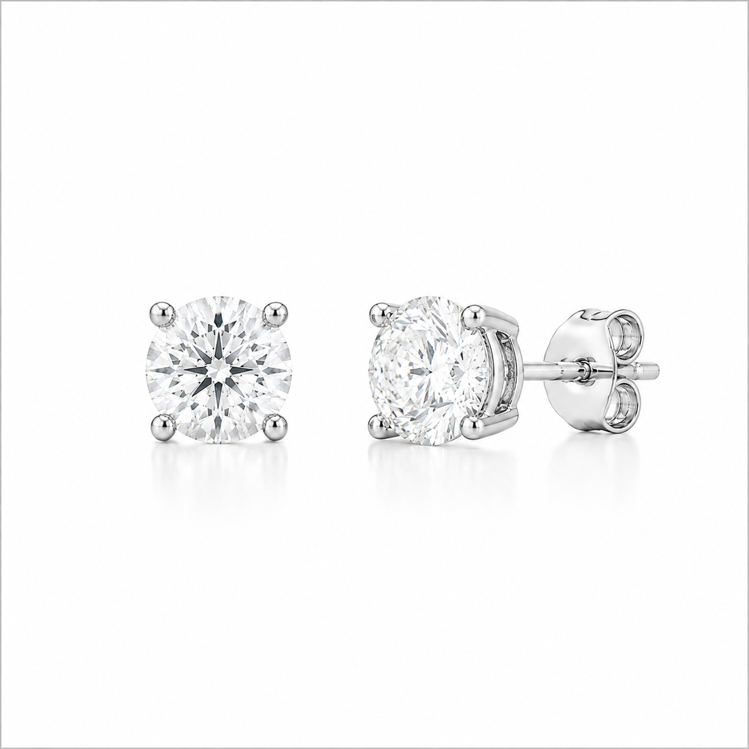 14k White Gold Lab Grown Diamond Earrings 0.76 cttw