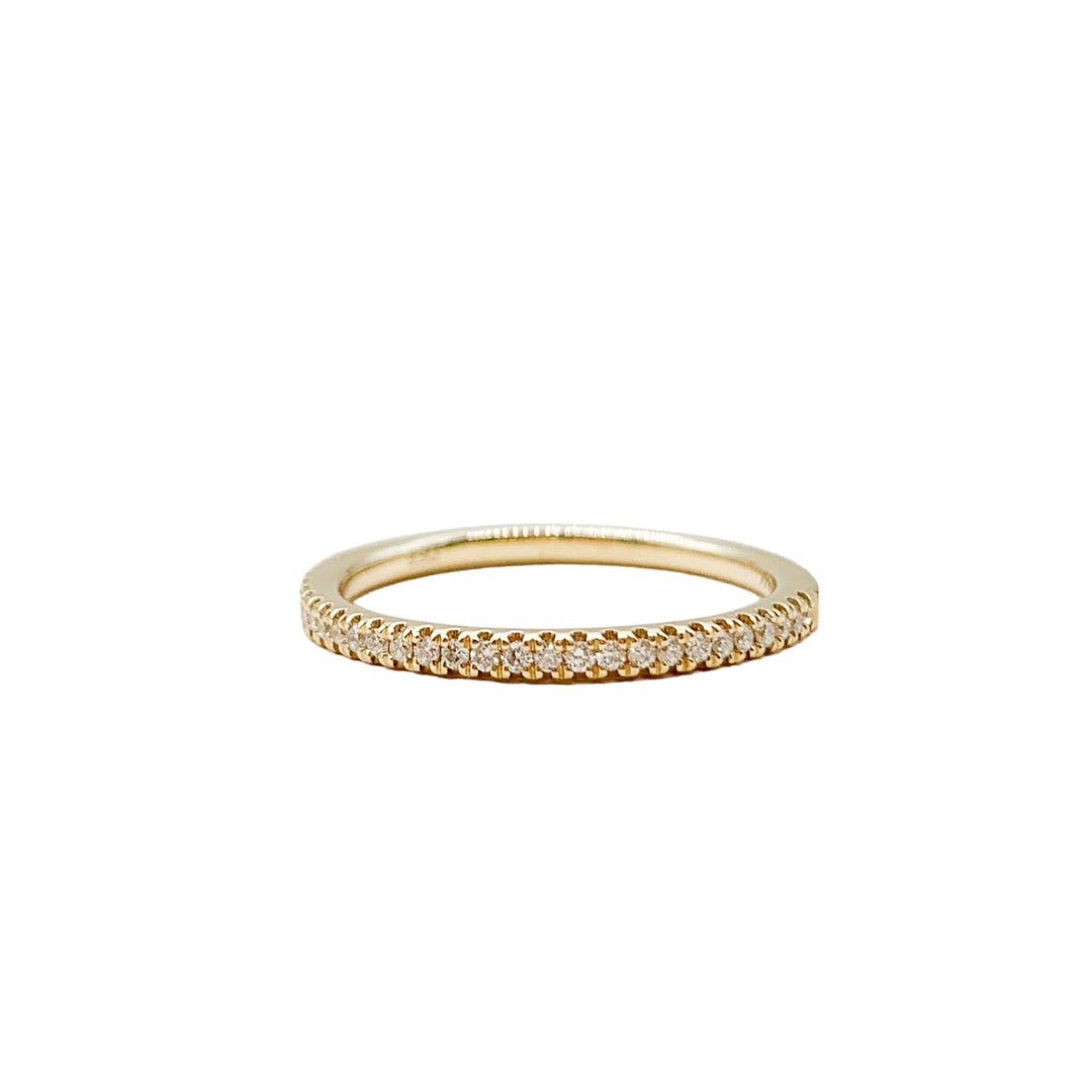 14k Yellow Gold Prong Set 0.15ctw Round Diamond Wedding Band