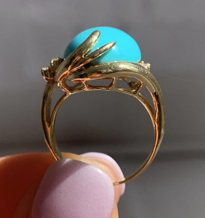 14k White Gold Gemstone Ring Estate Ring