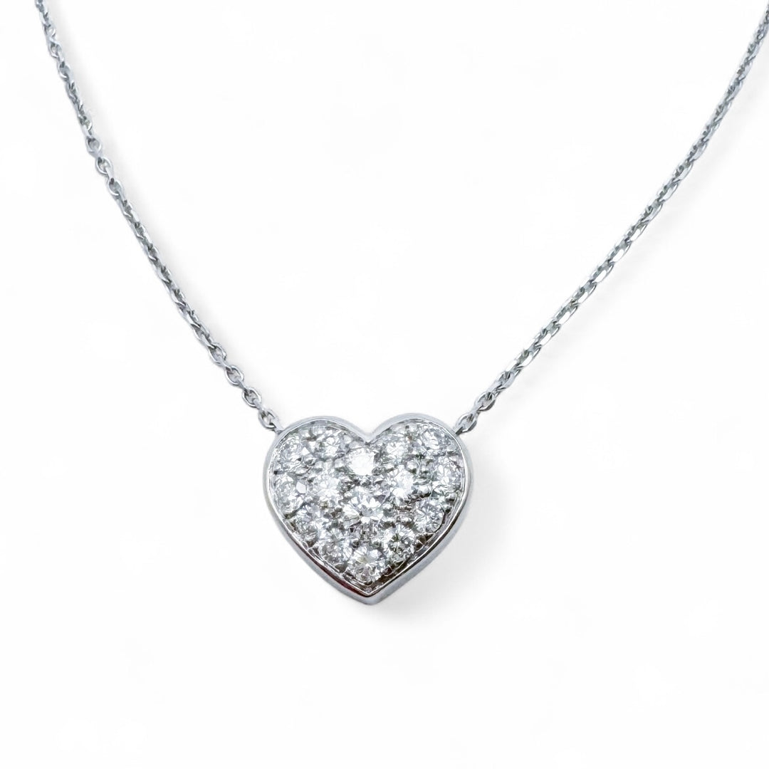 14k White Gold Heart Lab Grown Diamond Necklace