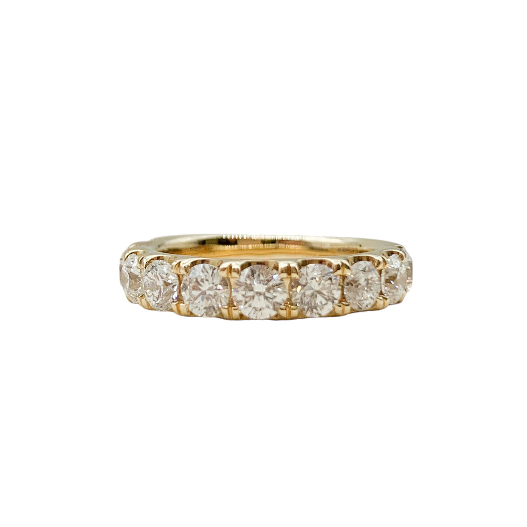 14k Yellow Gold Prong Set 2.00ctw Round Diamond Wedding Band