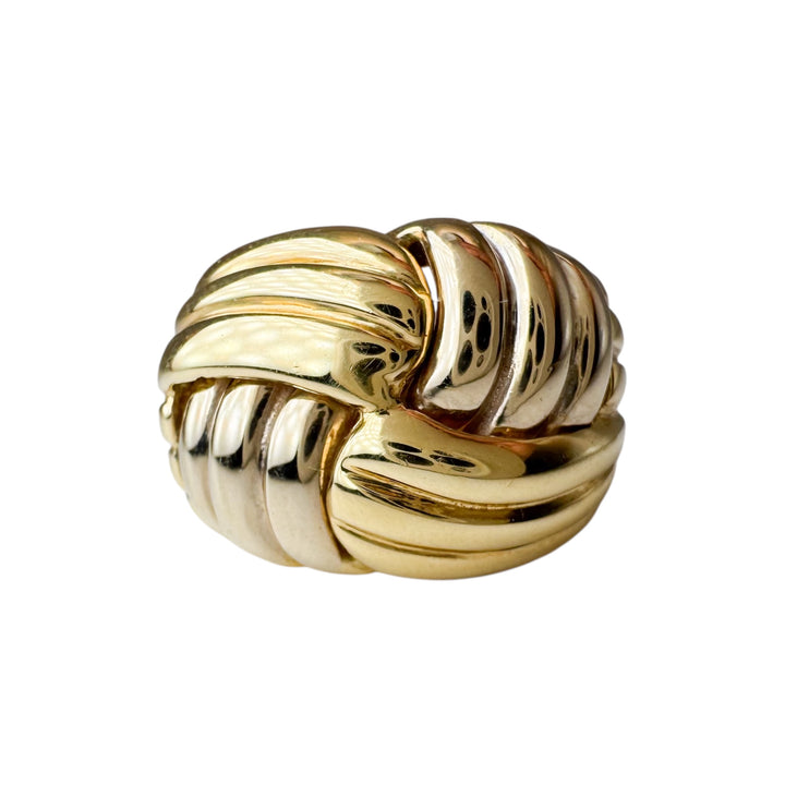 18k Two Tone Geometric Estate Ring
