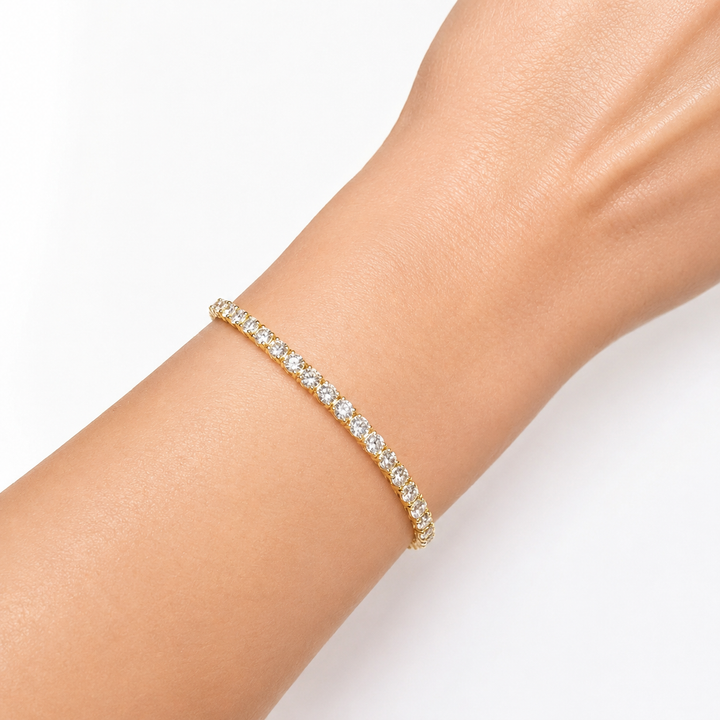 14k Yellow Lab Grown Diamond Bracelet 4.08 cttw