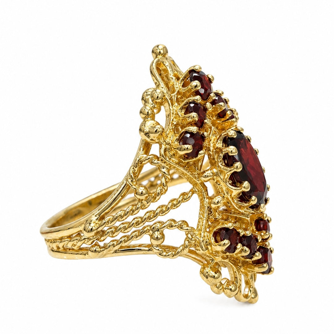14k Yellow Garnet Estate Ring