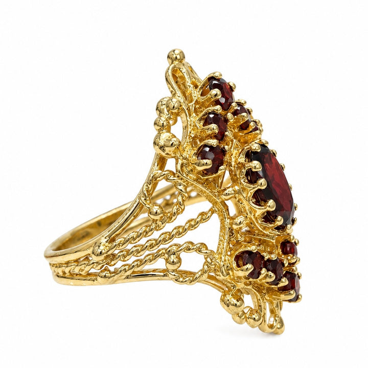 14k Yellow Garnet Estate Ring