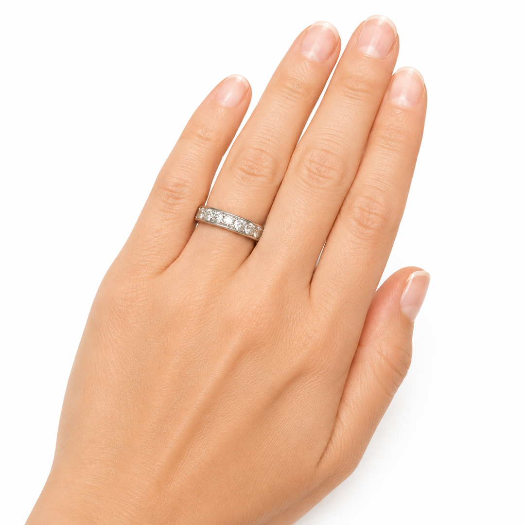 14k White Prong Set Diamond Estate Ring