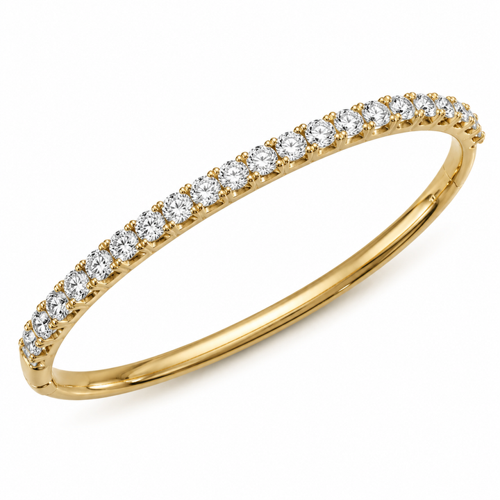 14k Yellow Gold Bangle Diamond Bracelet