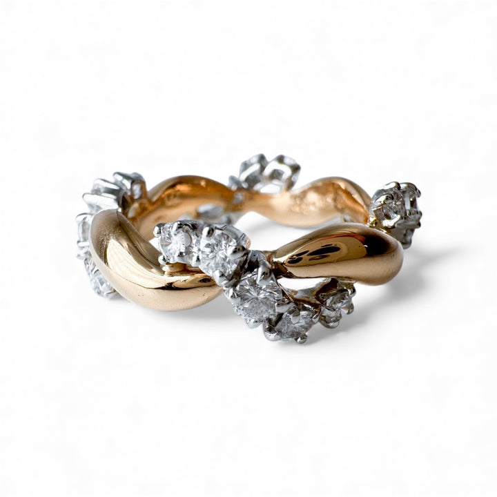 18k/Plat Two Tone Eternity Estate Ring