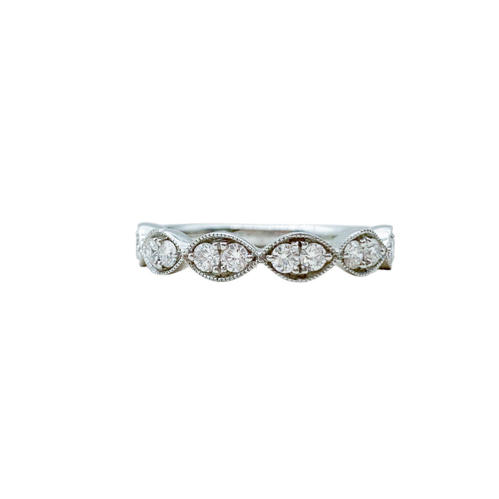 Platinum White Gold Pave Set ctw Diamond Wedding Band