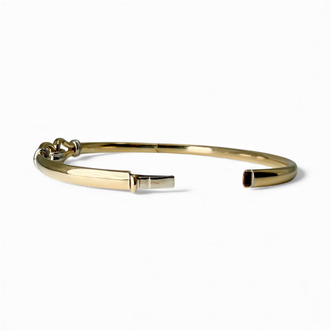 18k Two Tone Bangle Estate Bracelet