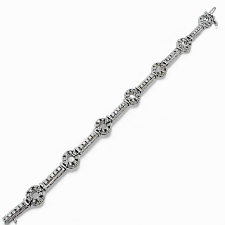 14k White Gold Diamond Estate Bracelet