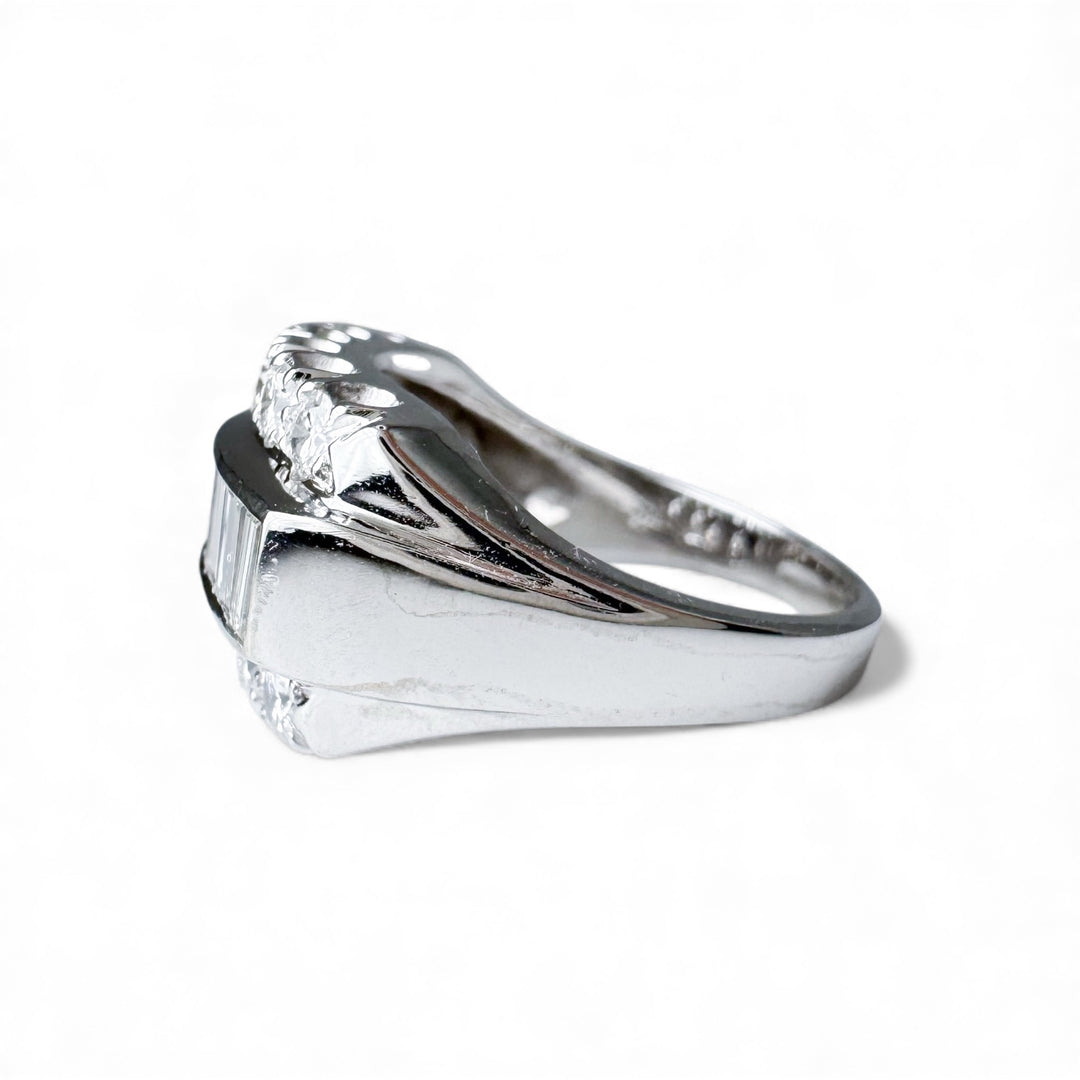 14k White Gold Channel Set Diamond Estate Ring