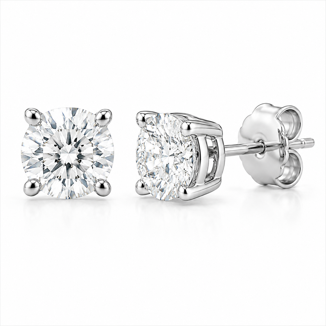 14k White Lab Grown Diamond Studs 0.90 cttw