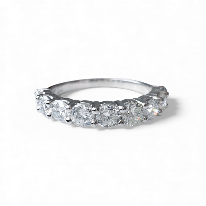 14k White Gold Shared Prong Diamond Estate Ring