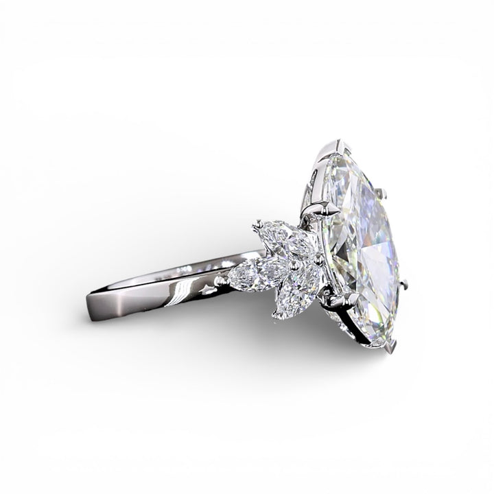 14k White Gold Marquise Lab Diamond Ring