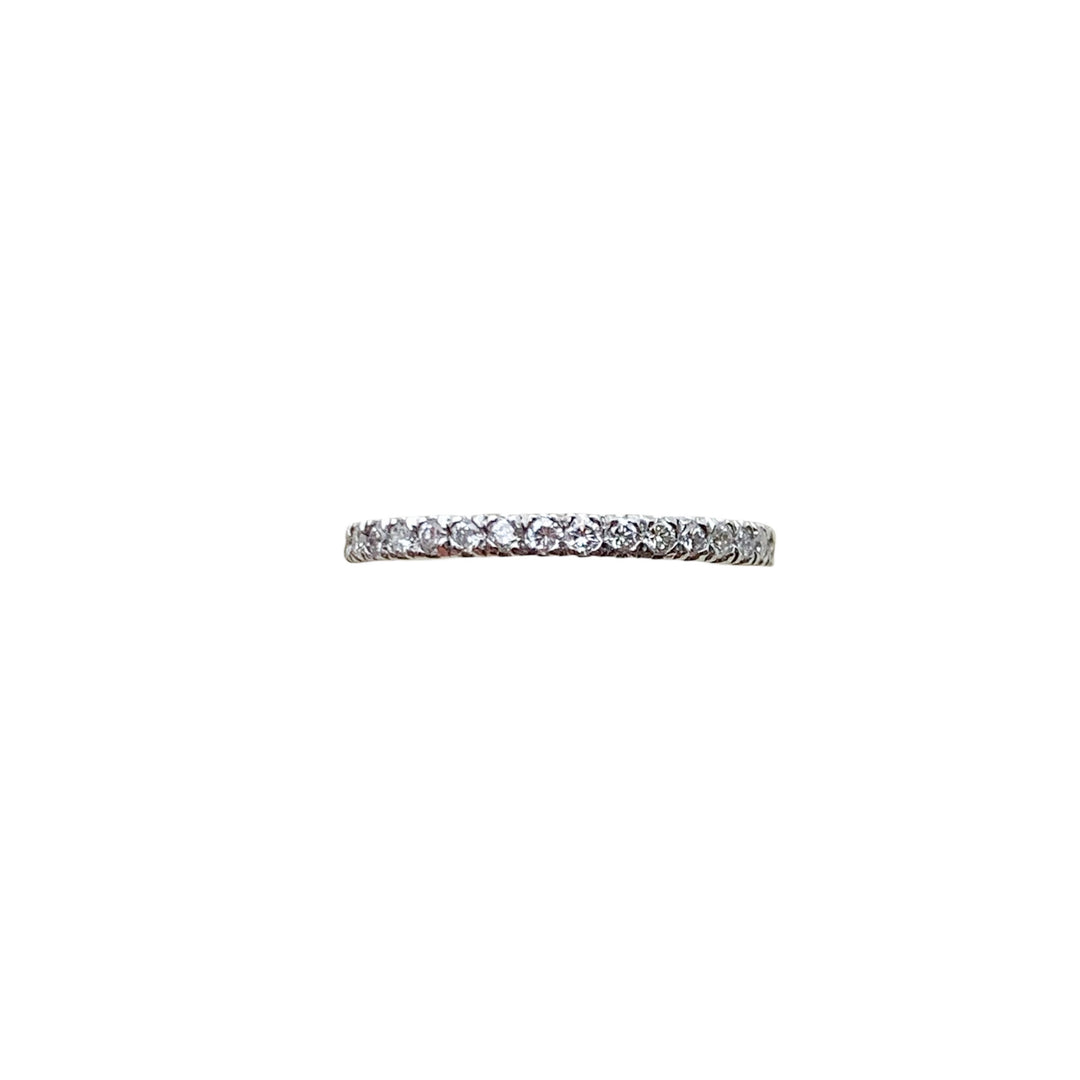 14k White Gold Prong Set 0.53ctw Round Diamond Wedding Band