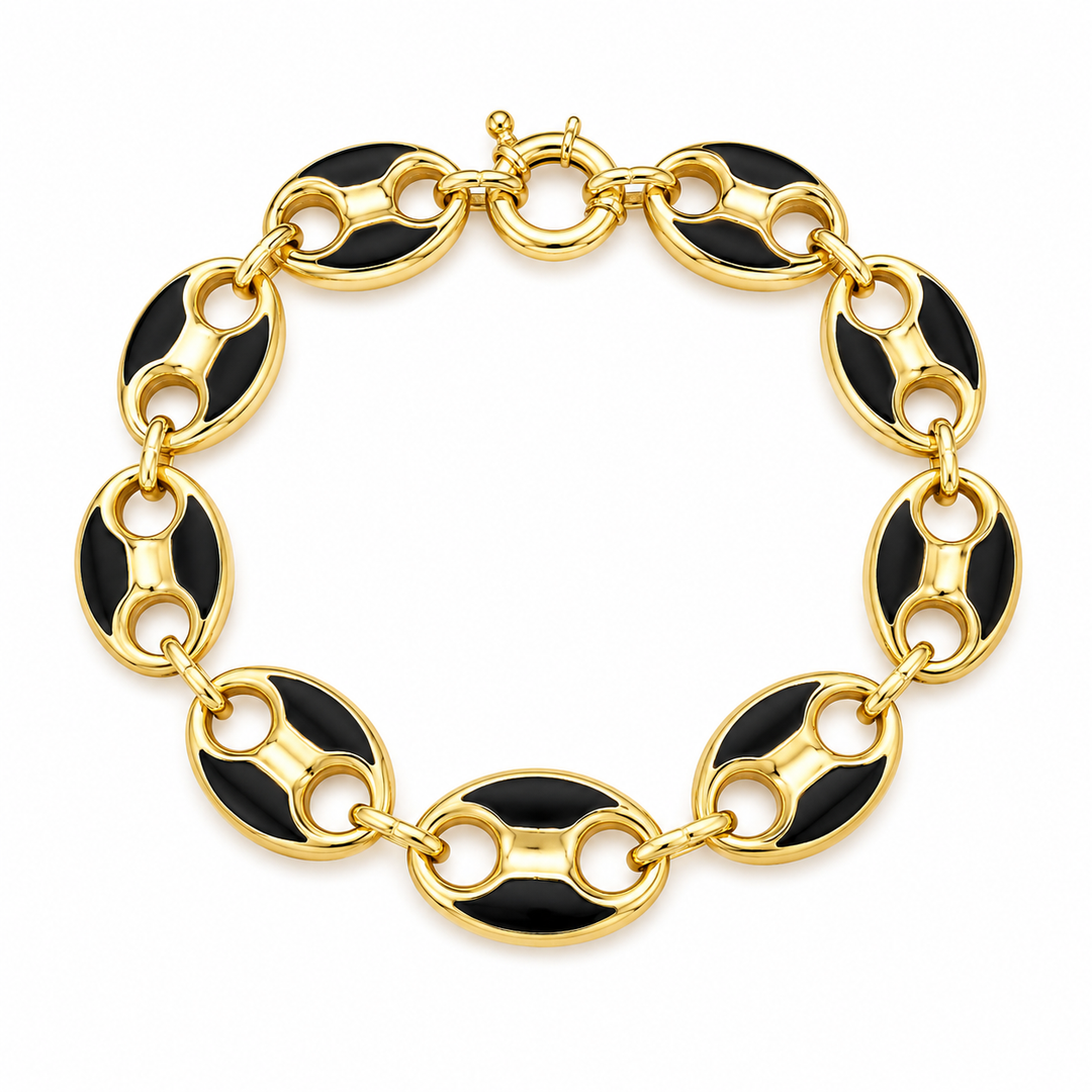 14k Yellow Mariner Enamel Bracelet