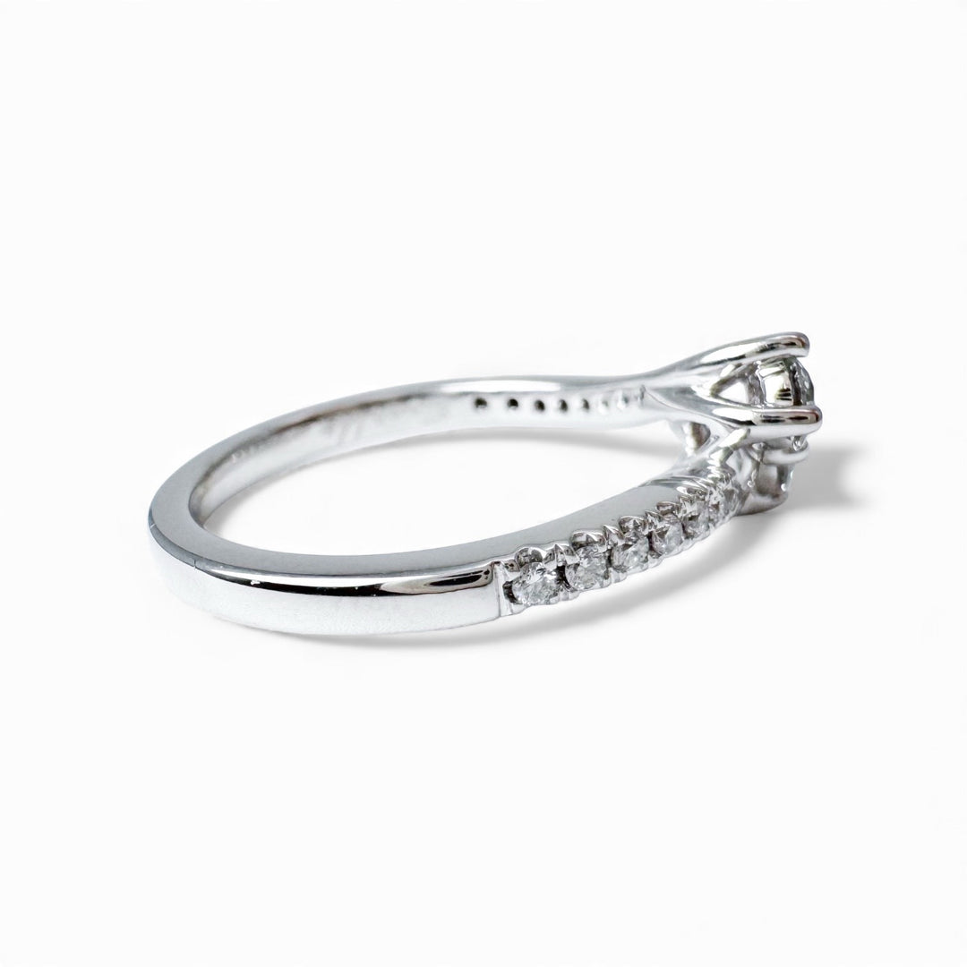 14k White Gold Bypass Diamond Estate Ring