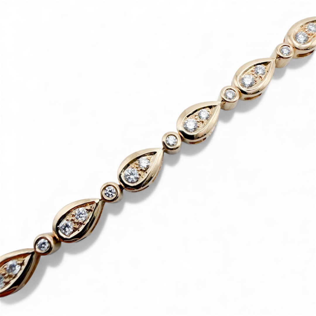 14k Yellow Gold Tennis Estate Bracelet