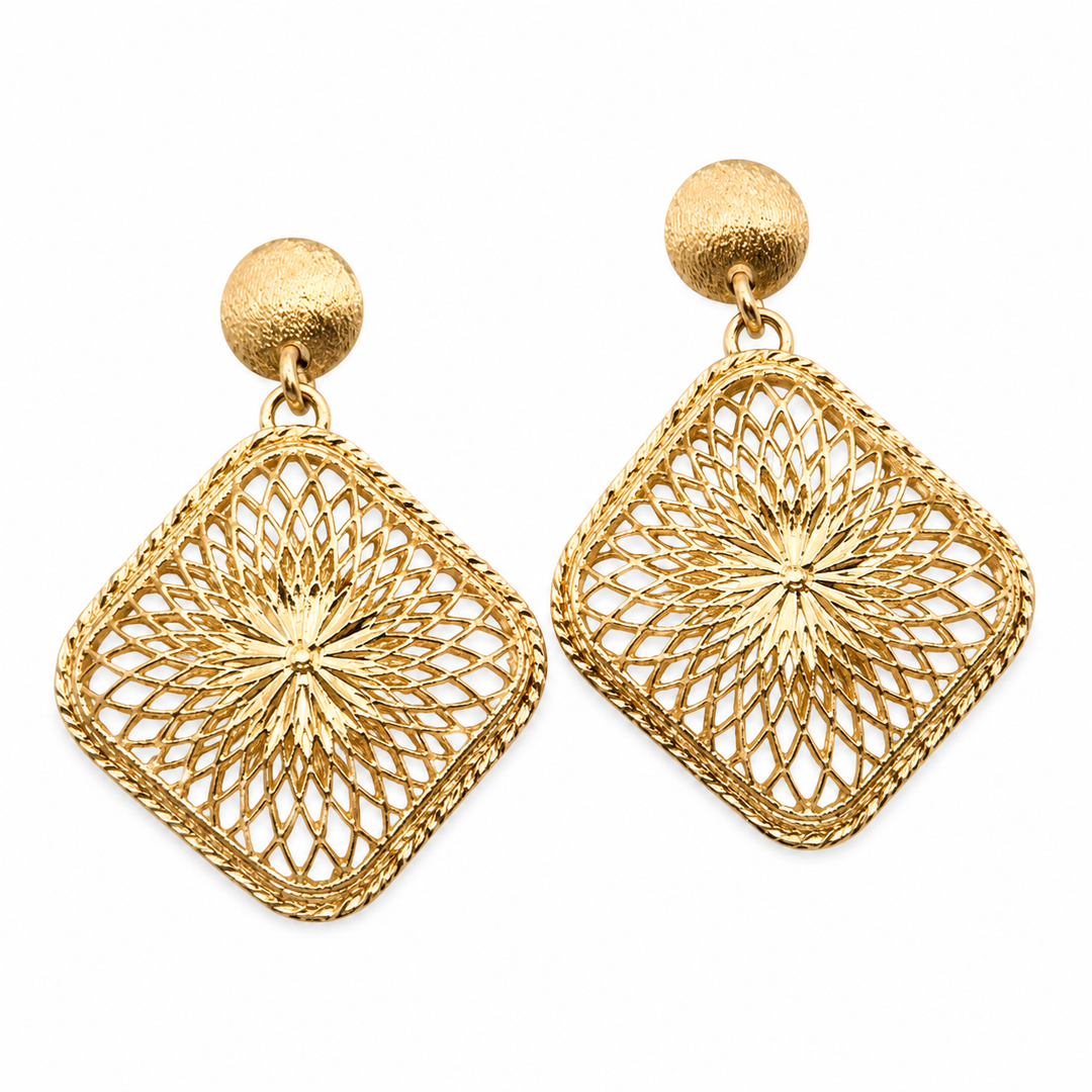 14k Yellow Gold Drop Earrings