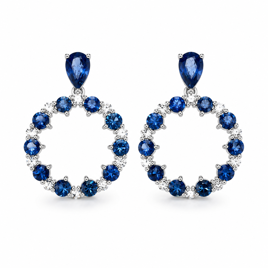 14k Contemporary Sapphire Earrings