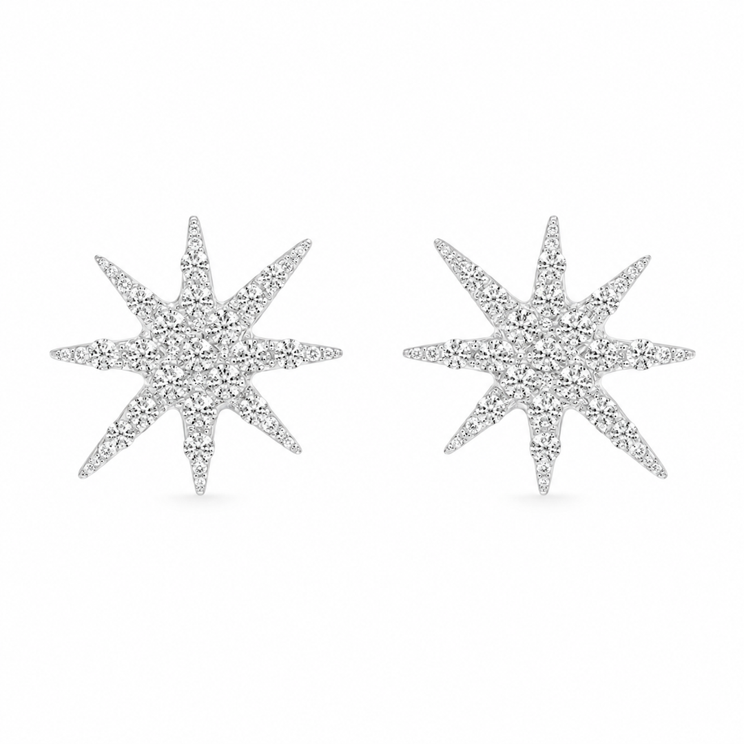 14k White Gold Diamond Earrings 0.10 cttw