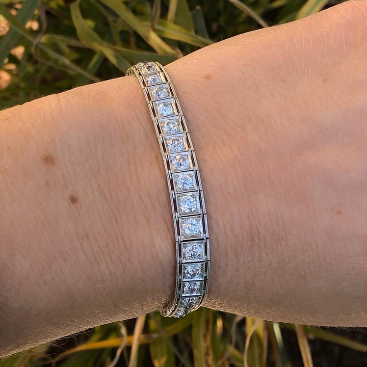 Platinum Tennis Diamonds Estate Bracelet