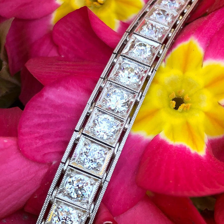 Platinum Tennis Diamonds Estate Bracelet
