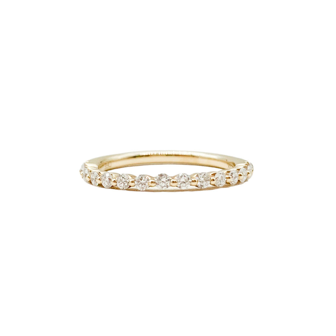 14k Yellow Gold Shared Prong 0.34ctw Round Diamond Wedding Band