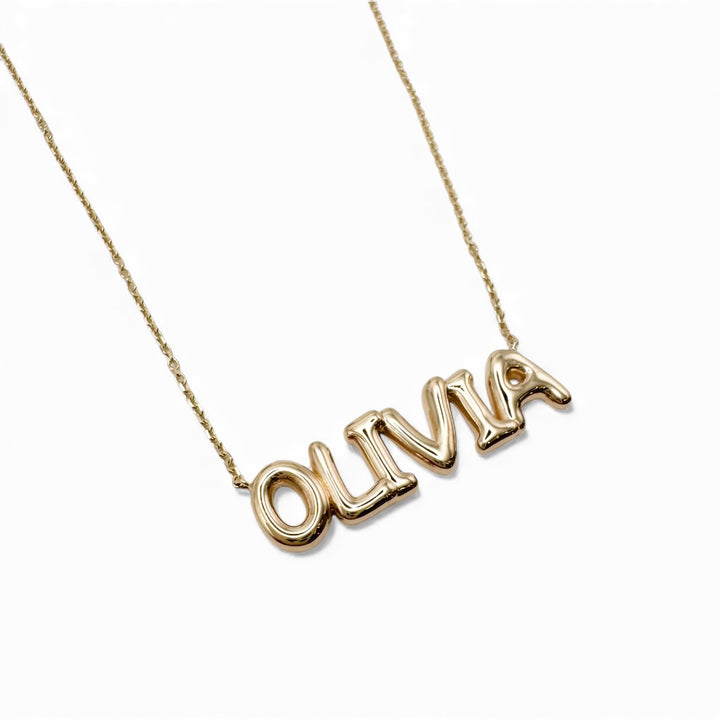 14k Yellow Gold Nameplate Necklace