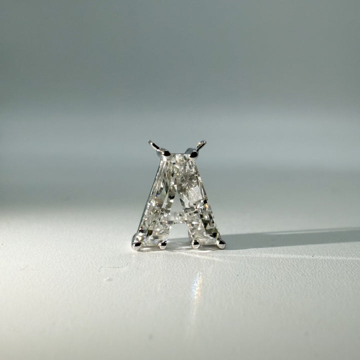 14k White Gold Inital Charm