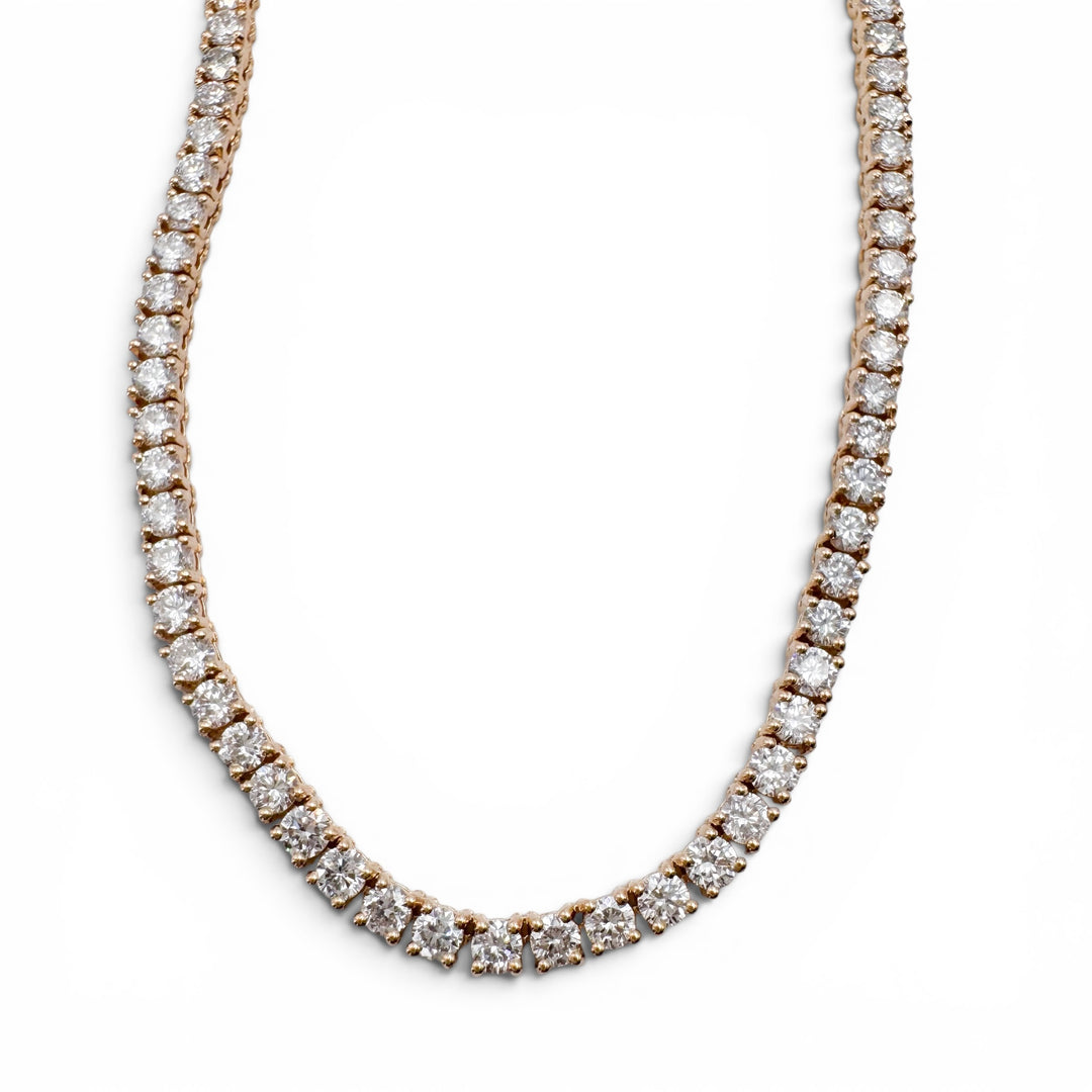 14k Yellow Gold Lab Grown Diamond Tennis Necklace