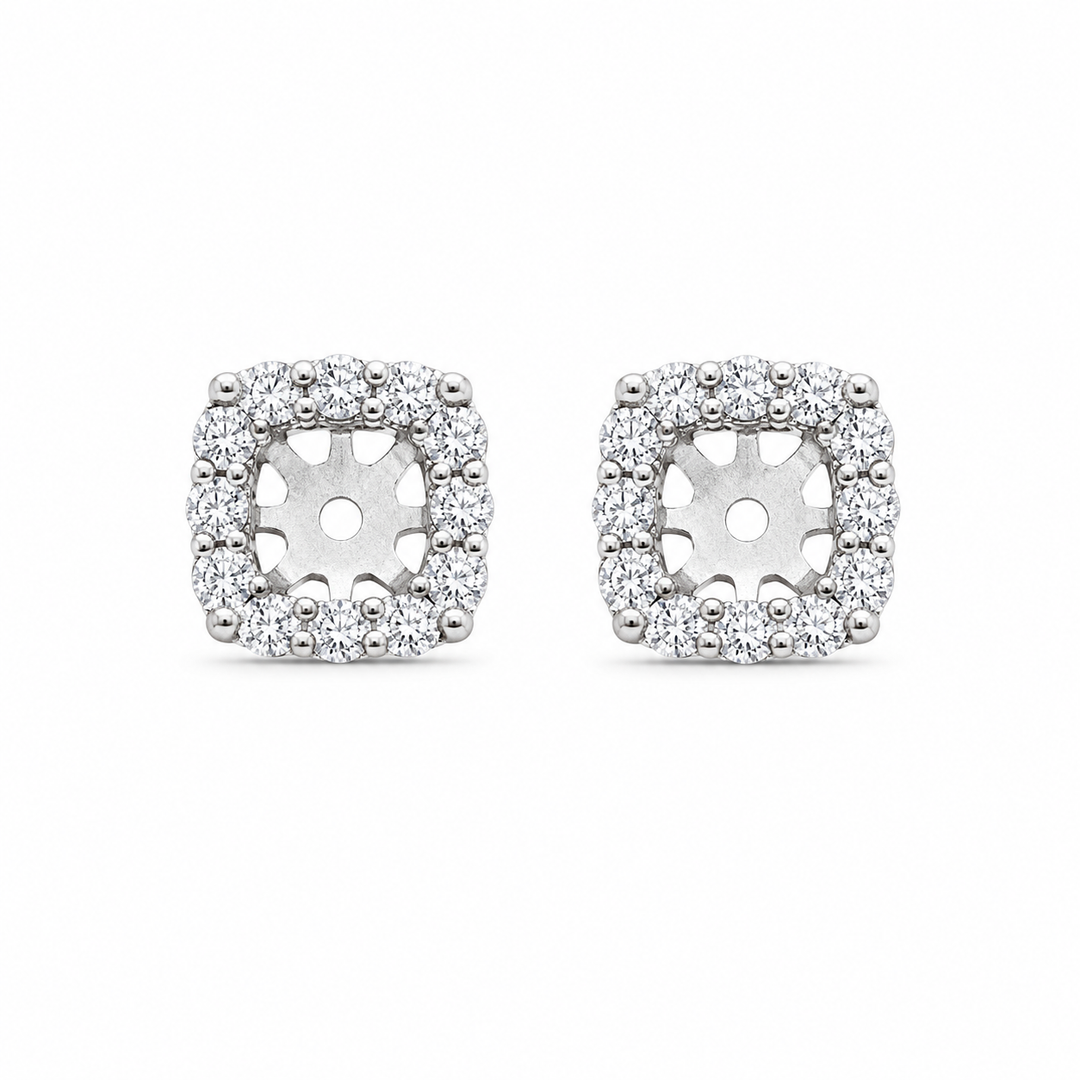 14k White Gold Jackets Diamond Earrings 0.55 cttw