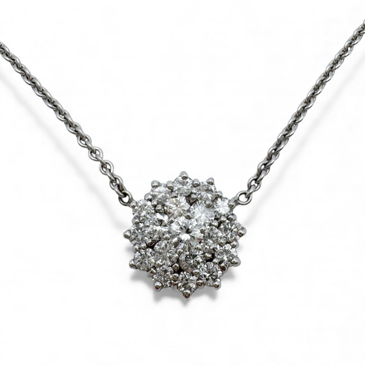 14k White Gold Diamond Estate Pendant