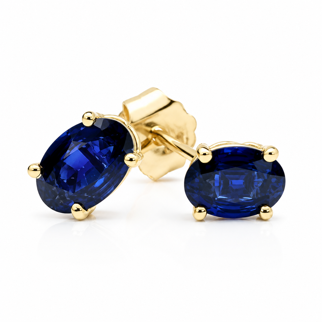 14k Stud Sapphires Earrings