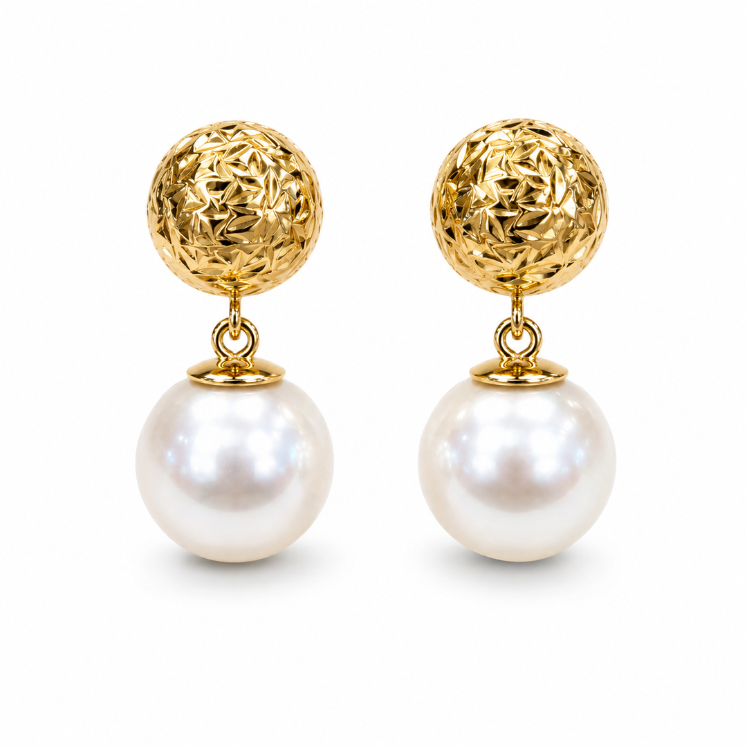 14k Stud Pearl Earrings