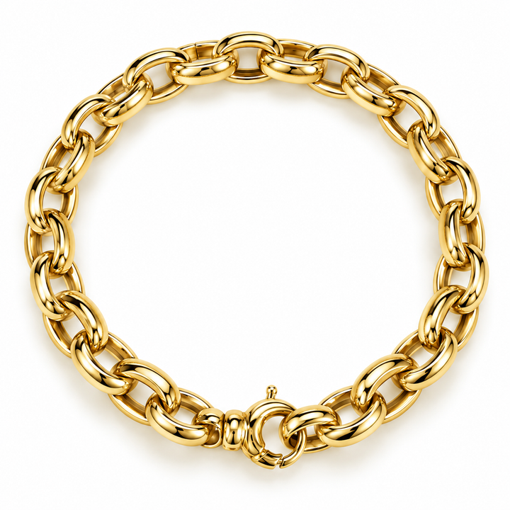 14k Yellow Oval Link Bracelet