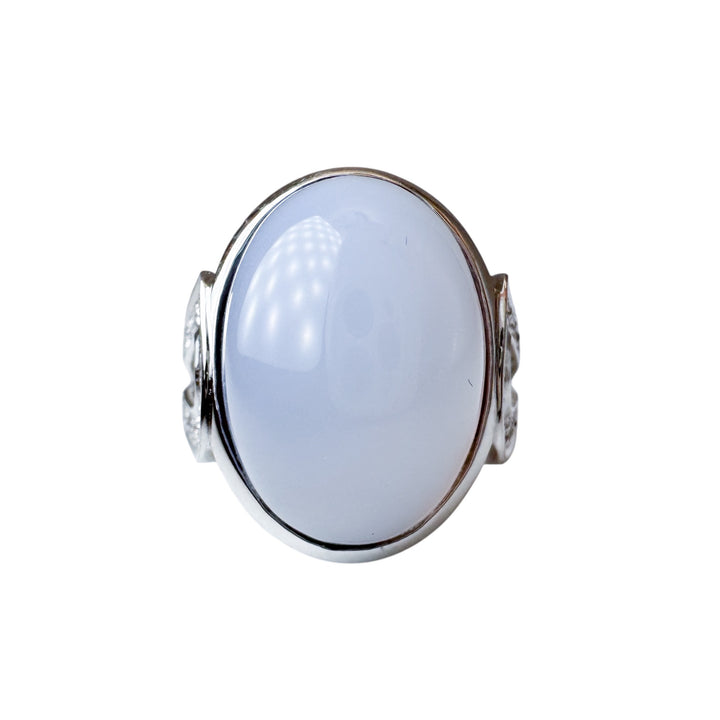 14k White Gold Onyx Estate Ring